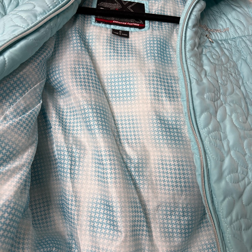 ZeroXposur |S|Blue Puffer Jacket with Quilted Design - Picture 5 of 6